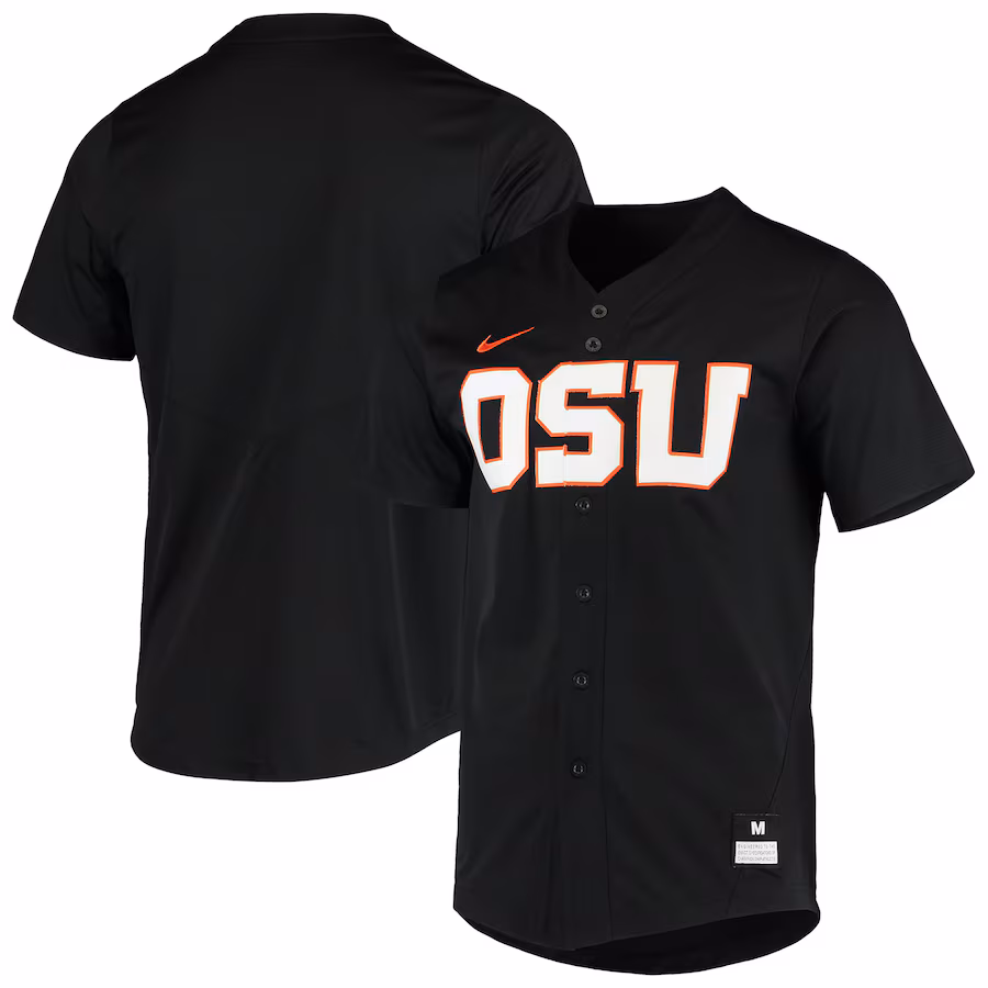 Men's Nike Black Oregon State Beavers Vapor Untouchable Elite Replica Full-Button Baseball Jersey - U-jersey