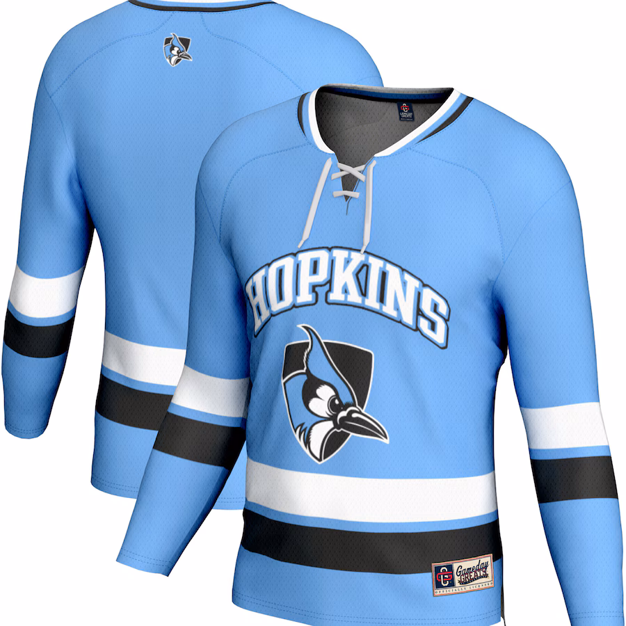 Men's GameDay Greats Light Blue Johns Hopkins Blue Jays Spirit Hockey Jersey - U-jersey