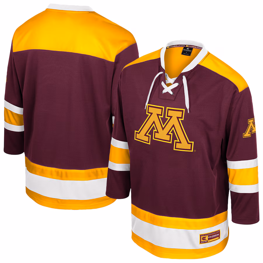 Men's Colosseum  Maroon Minnesota Golden Gophers Athletic Machine Fashion Hockey Jersey - U-jersey