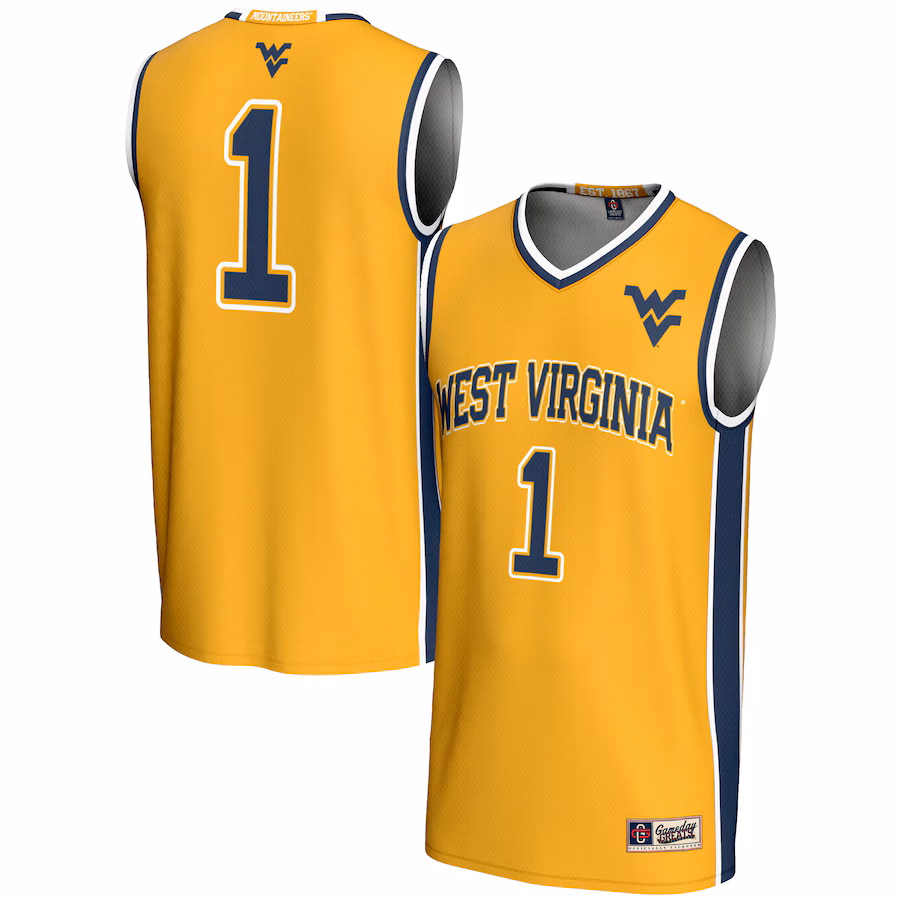 Youth GameDay Greats #1 Gold West Virginia Mountaineers Lightweight Basketball Jersey - U-jersey