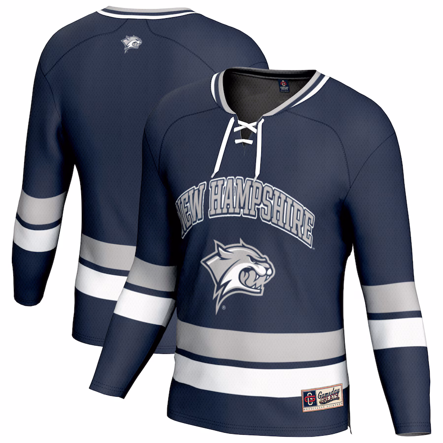 Youth GameDay Greats Navy New Hampshire Wildcats Spirit Hockey Jersey - U-jersey