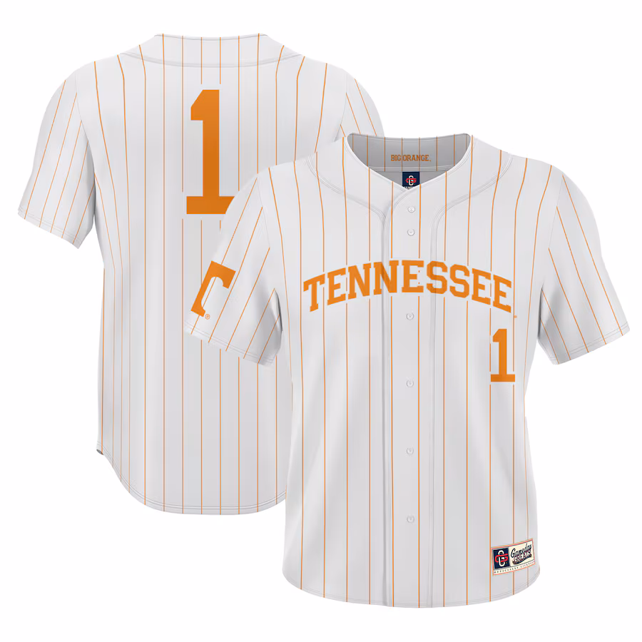 Youth GameDay Greats #1 White Tennessee Volunteers Lightweight Baseball Jersey - U-jersey
