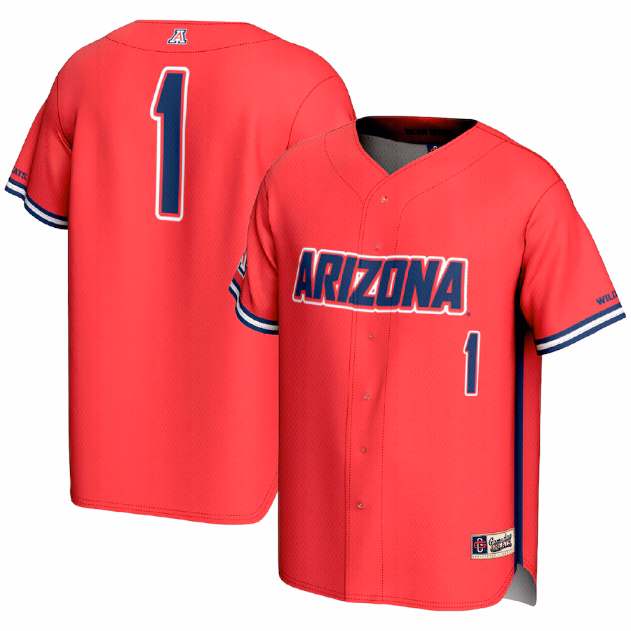 Youth GameDay Greats #1 Red Arizona Wildcats Lightweight Baseball Fashion Jersey - U-jersey
