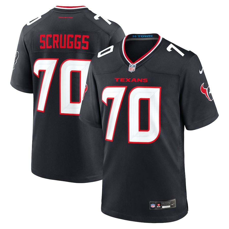 Men's Houston Texans Juice Scruggs Nike Navy Team Game Jersey - U-jersey