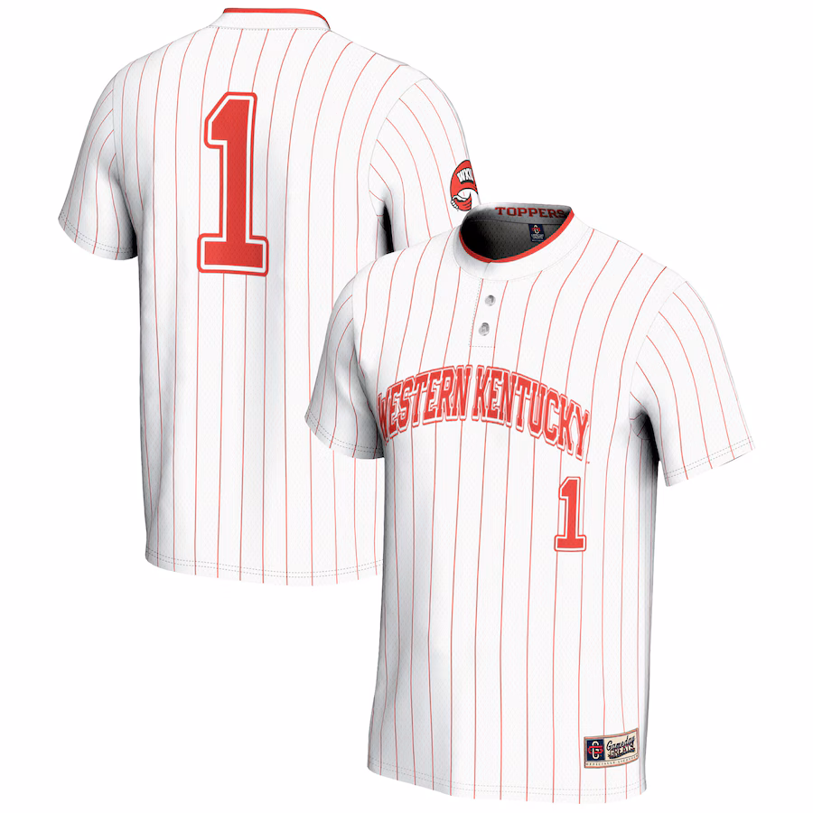 Youth GameDay Greats #1 White Western Kentucky Hilltoppers Lightweight Softball Jersey - U-jersey
