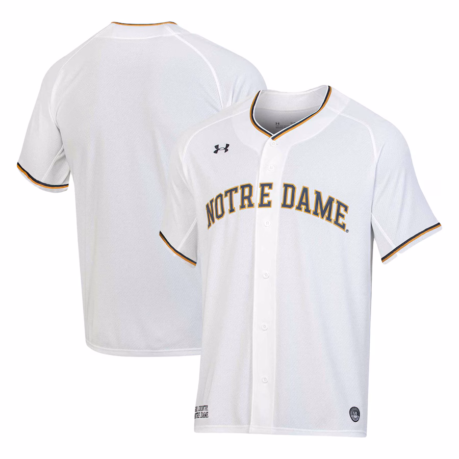 Men's Under Armour White Notre Dame Fighting Irish Replica Baseball Jersey - U-jersey