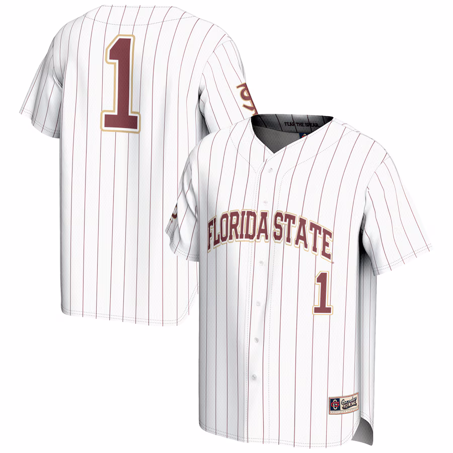 Men's GameDay Greats #1 White Florida State Seminoles Lightweight Baseball Jersey - U-jersey