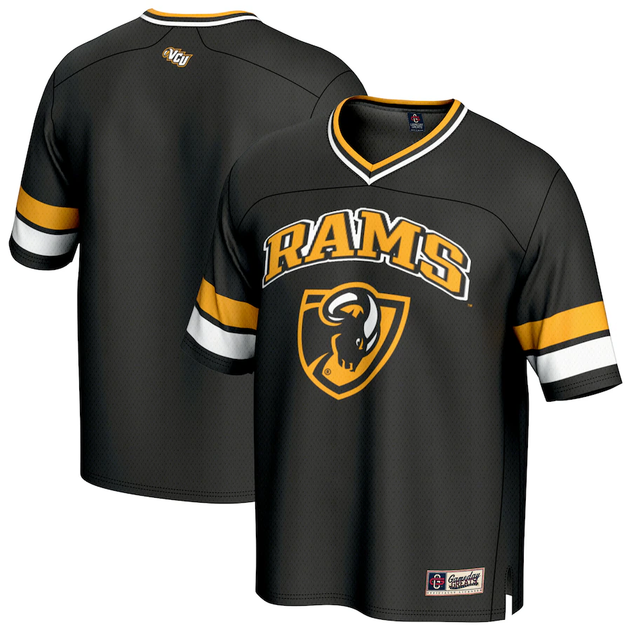 Men's GameDay Greats Black VCU Rams Spirit Football Jersey - U-jersey