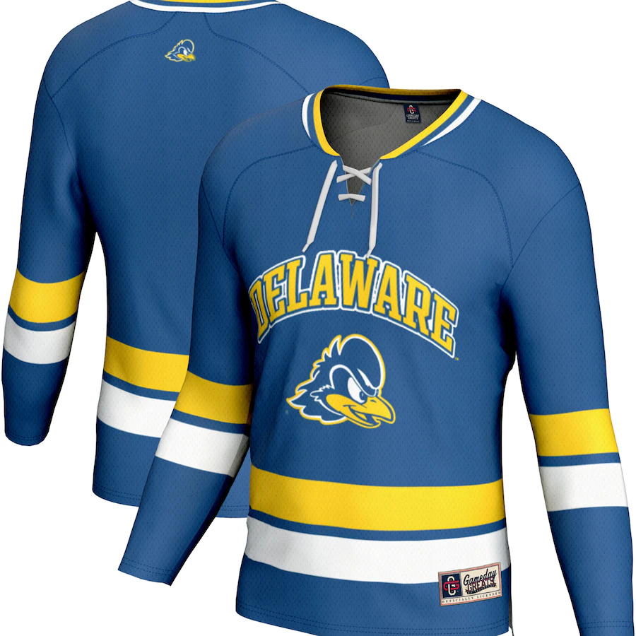 Men's GameDay Greats Royal Delaware Fightin' Blue Hens Spirit Hockey Jersey - U-jersey