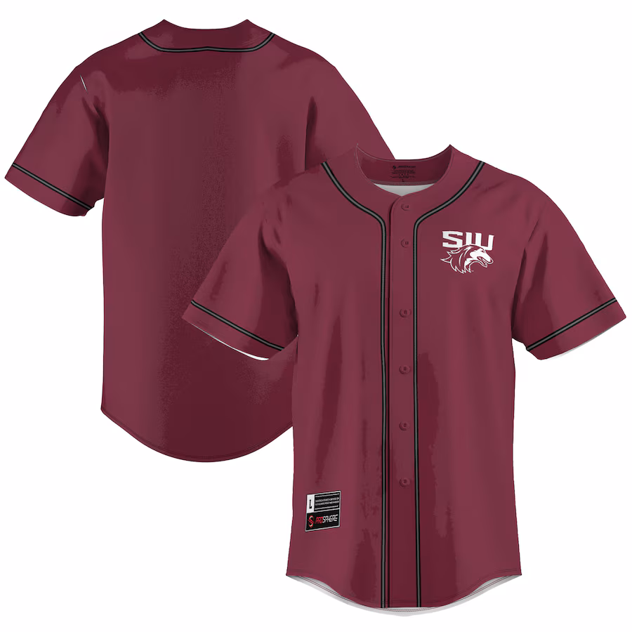 Men's GameDay Greats  Maroon Southern Illinois Salukis  Lightweight Baseball Jersey - U-jersey
