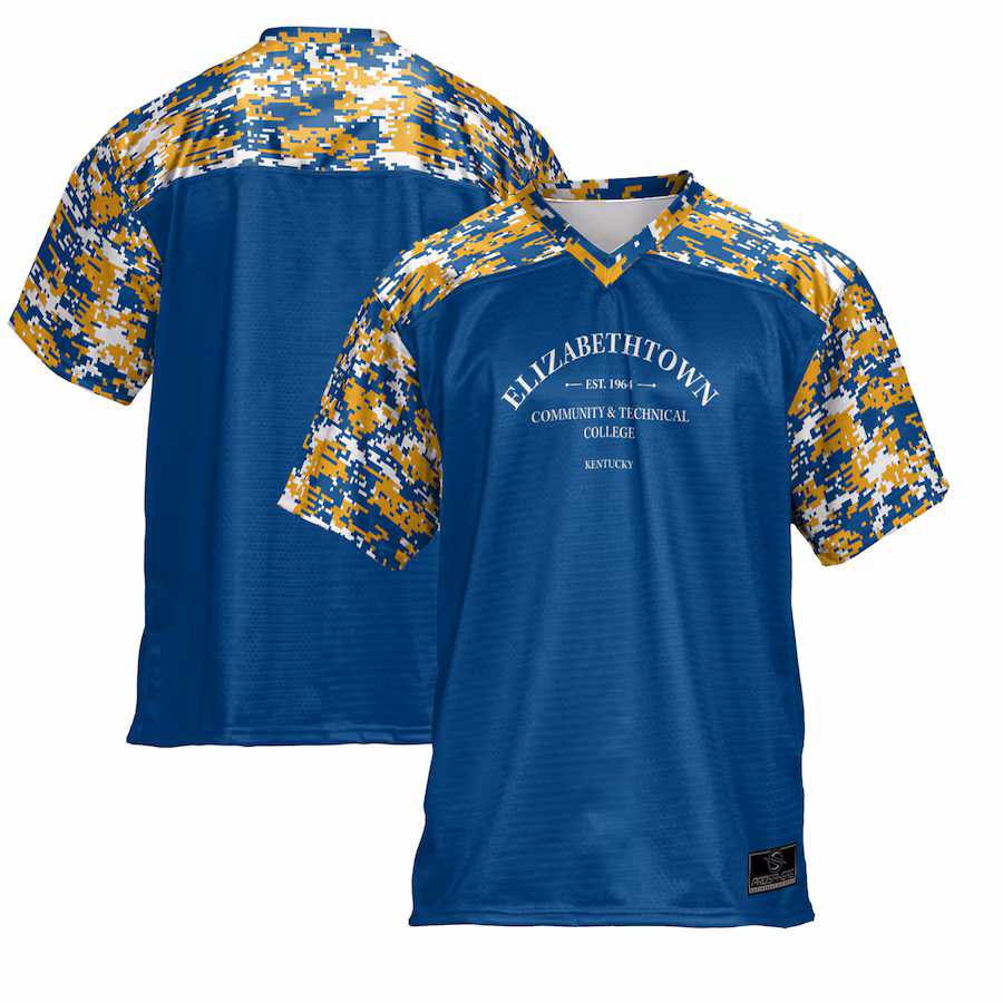 Men's ProSphere  Blue Elizabethtown Community and Technical College Football Jersey - U-jersey