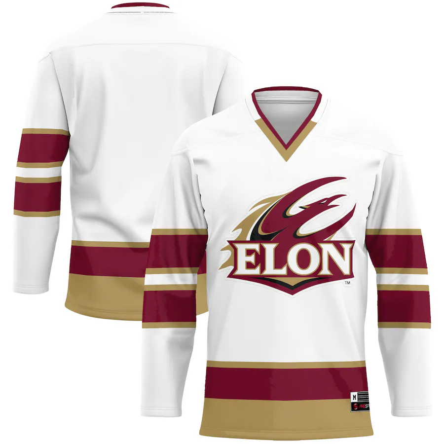 Men's GameDay Greats White Elon Phoenix Hockey Jersey - U-jersey