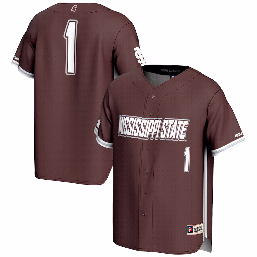 Men's GameDay Greats #1 Maroon Mississippi State Bulldogs Lightweight Baseball Jersey - U-jersey