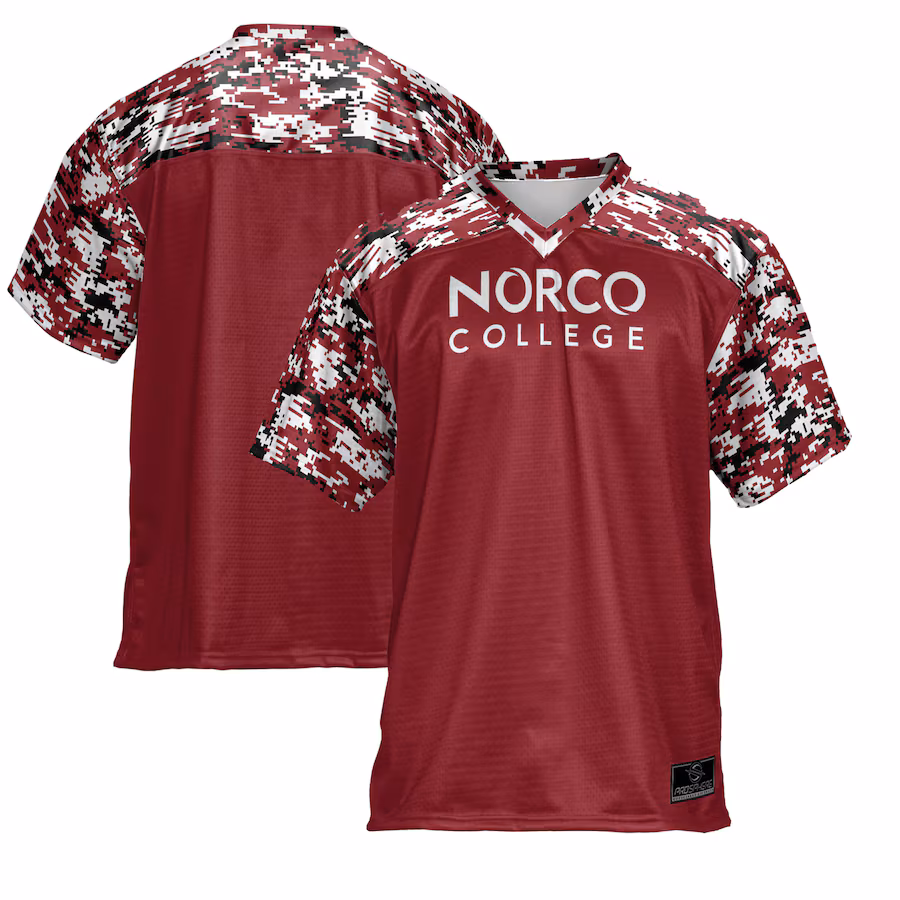 Men's ProSphere  Red Norco College Mustangs Football Jersey - U-jersey