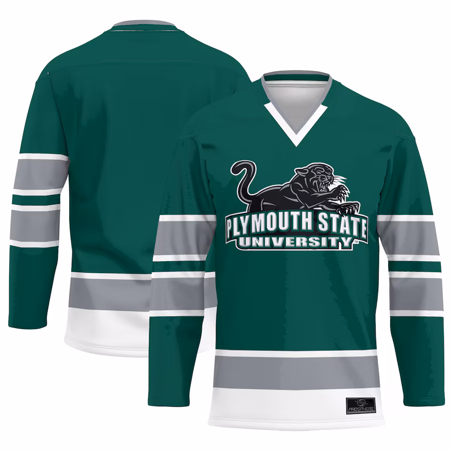 Youth ProSphere  Green Plymouth State Panthers  Hockey Jersey - U-jersey