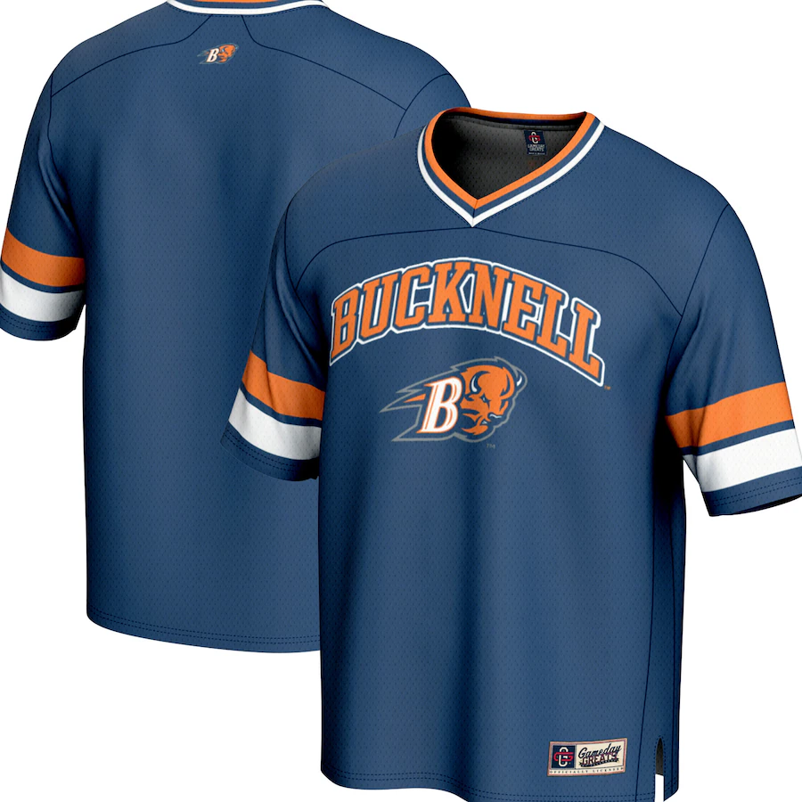 Men's GameDay Greats Blue Bucknell Bison Spirit Football Jersey - U-jersey