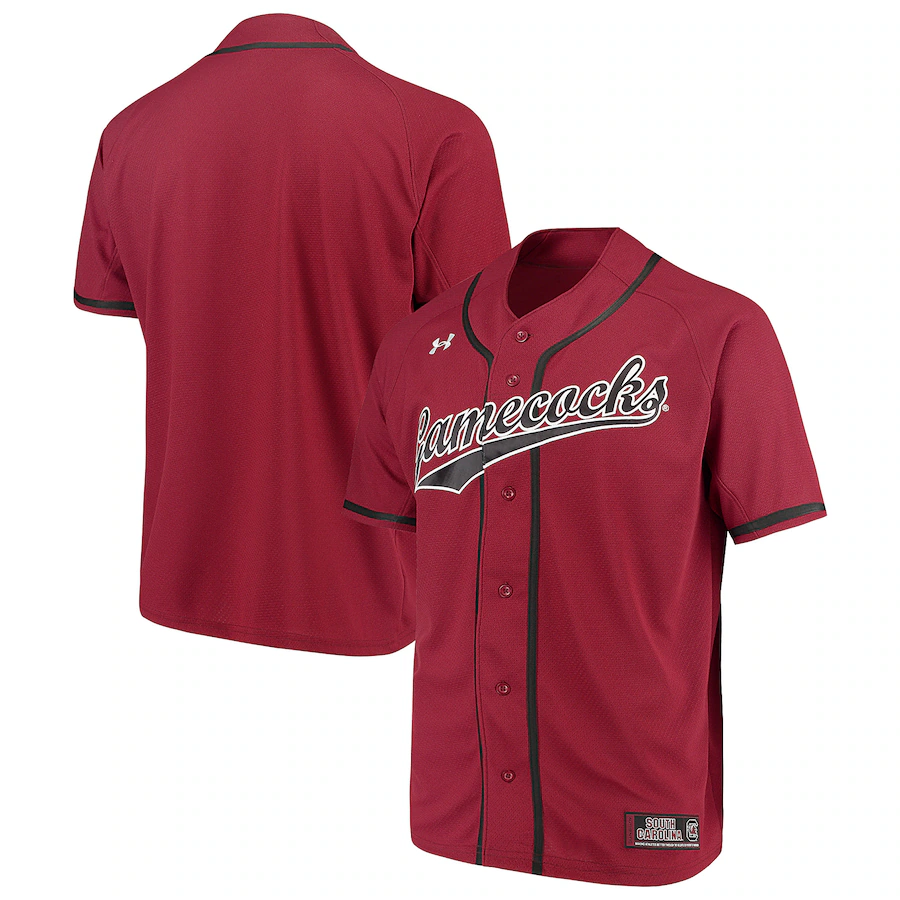 Men's Under Armour Garnet South Carolina Gamecocks Performance Replica Baseball Jersey - U-jersey