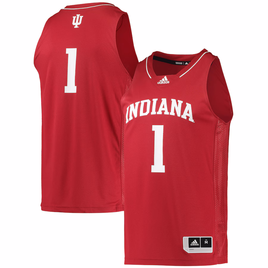 Men's adidas #1 Crimson Indiana Hoosiers Team Swingman Basketball Jersey - U-jersey