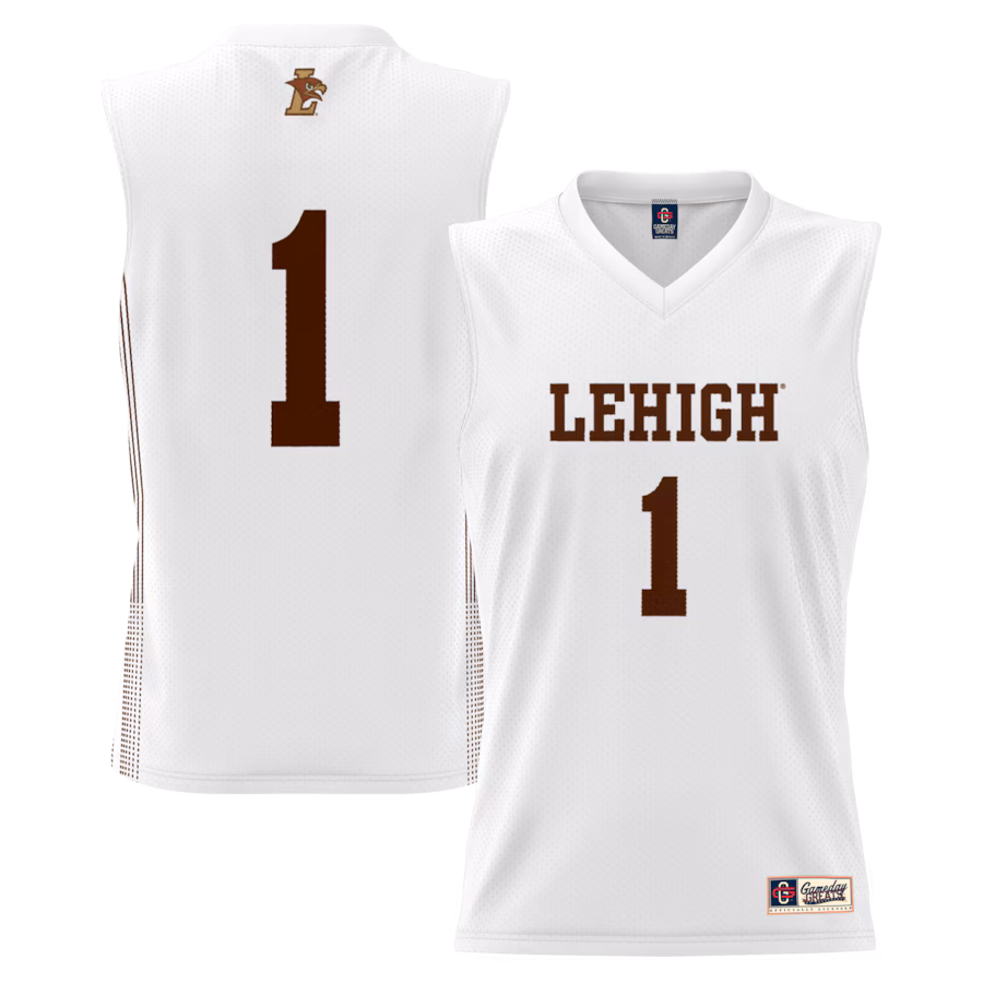 Youth GameDay Greats #1 White Lehigh Mountain Hawks Lightweight Basketball Jersey - U-jersey