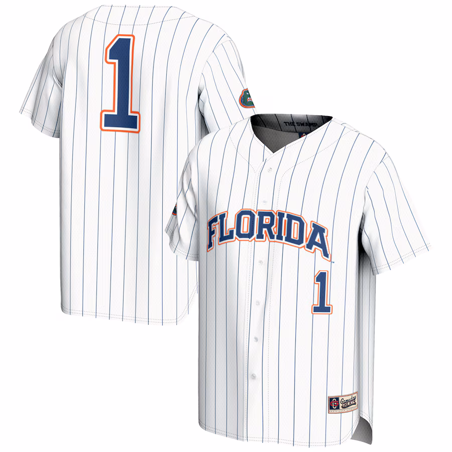 Youth GameDay Greats #1 White Florida Gators Lightweight Baseball Jersey - U-jersey