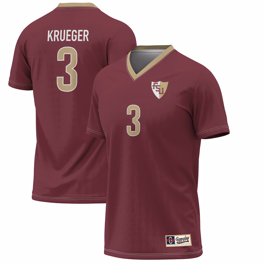 Men's GameDay Greats Casey Krueger Garnet Florida State Seminoles Lightweight Alumni Soccer Jersey - U-jersey