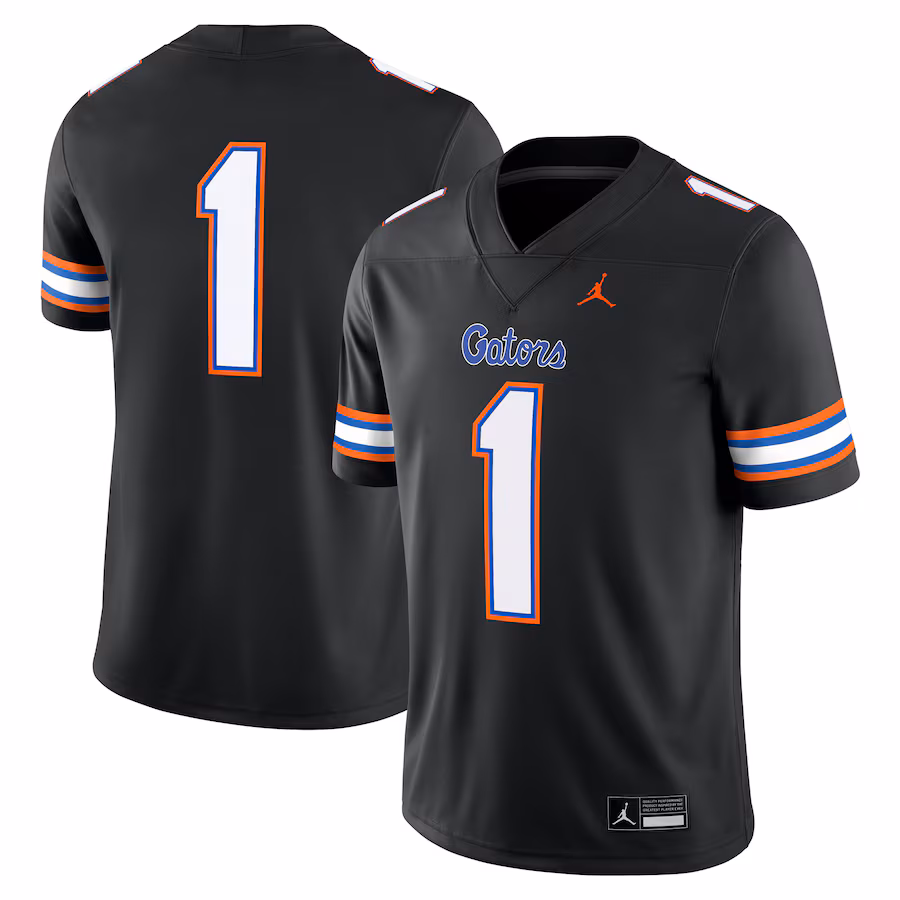 Men's Jordan Brand #1 Black Florida Gators Alternate Game Jersey - U-jersey