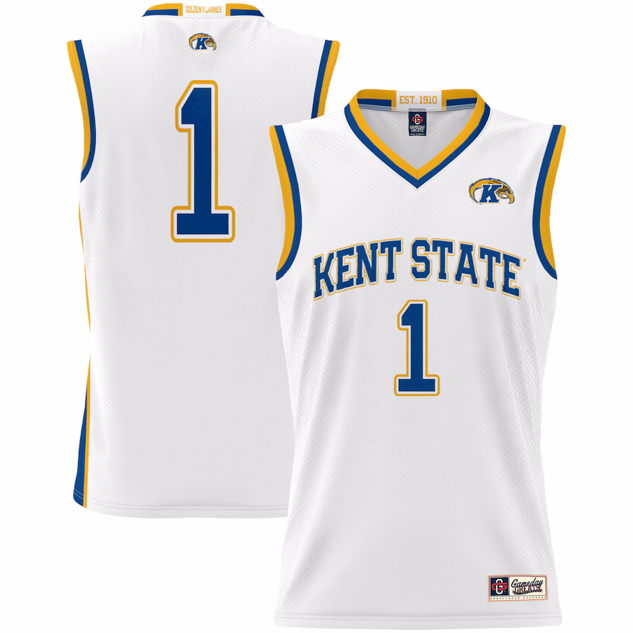 Youth  GameDay Greats White  Kent State Golden Flashes #1 Basketball Jersey - U-jersey