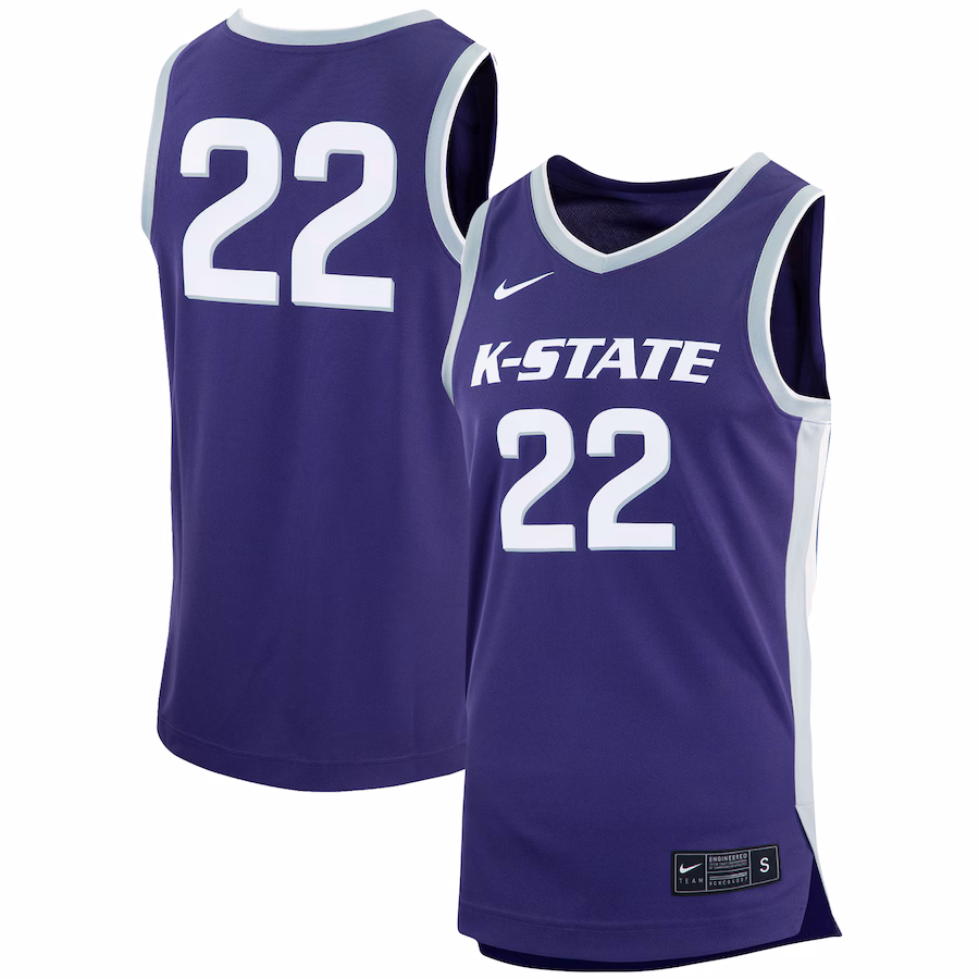 Men's Nike #22 Purple Kansas State Wildcats Replica Basketball Jersey - U-jersey
