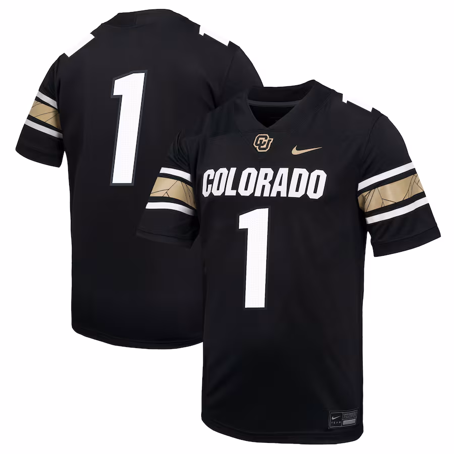 Men's Nike #1 Black Colorado Buffaloes Throwback Game Jersey - U-jersey