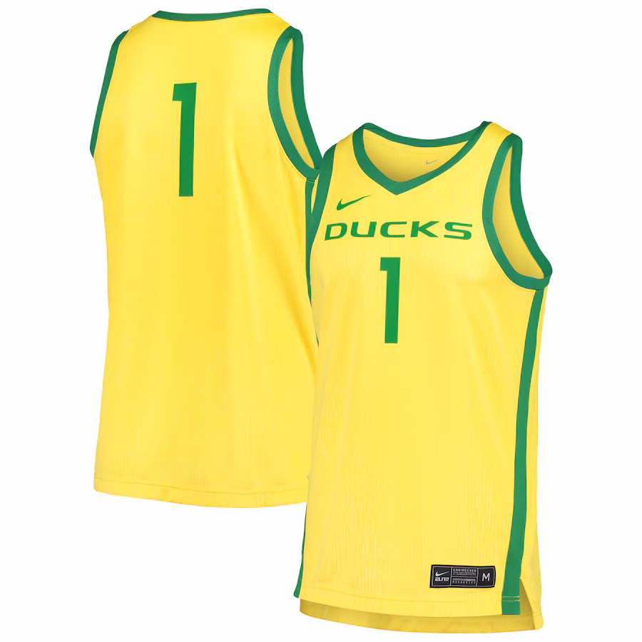Men's Nike Yellow Oregon Ducks Replica Basketball Jersey - U-jersey