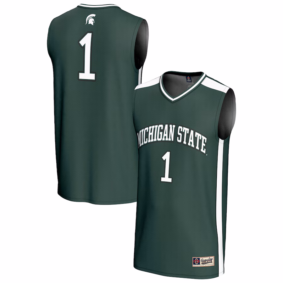 Youth GameDay Greats #1 Green Michigan State Spartans Lightweight Collegiate Basketball Fashion Jersey - U-jersey