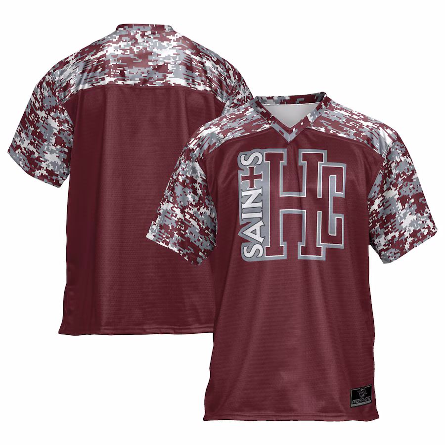 Youth ProSphere Maroon Holy Cross Saints Camo Football Jersey - U-jersey