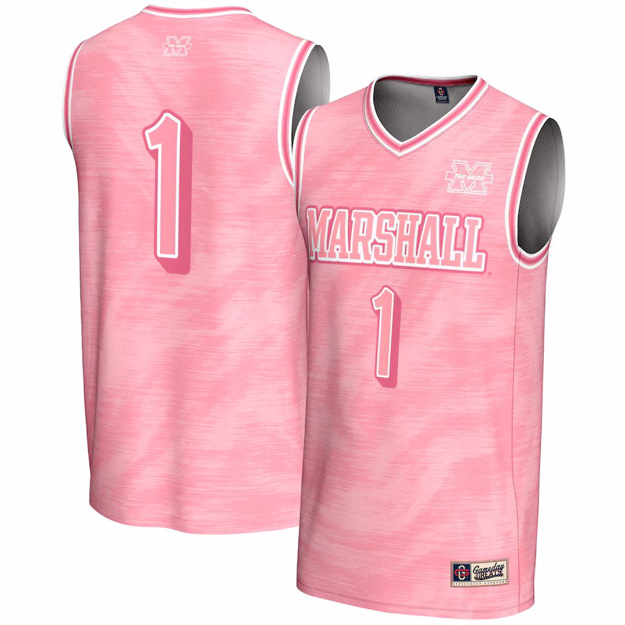Youth GameDay Greats #1 Pink Marshall Thundering Herd Lightweight Basketball Fashion Jersey - U-jersey