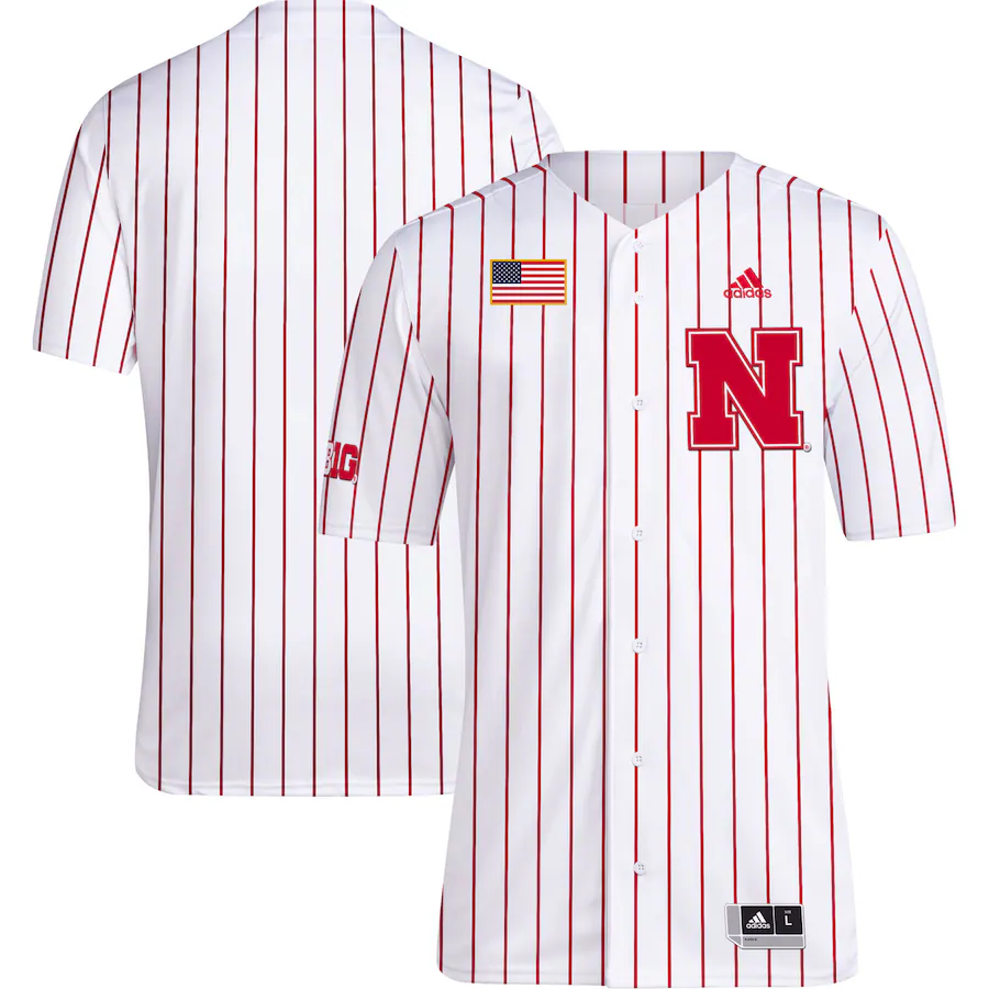 Men's adidas White Nebraska Huskers Replica Baseball Jersey - U-jersey