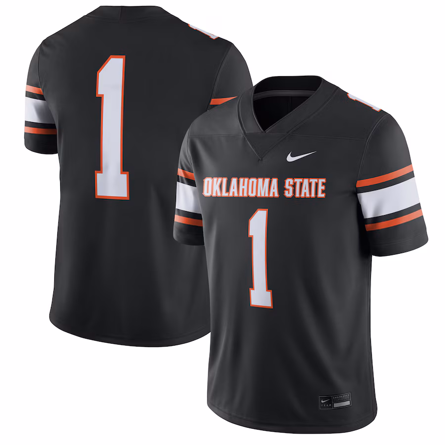 Men's Nike #1 Black Oklahoma State Cowboys Game Jersey - U-jersey