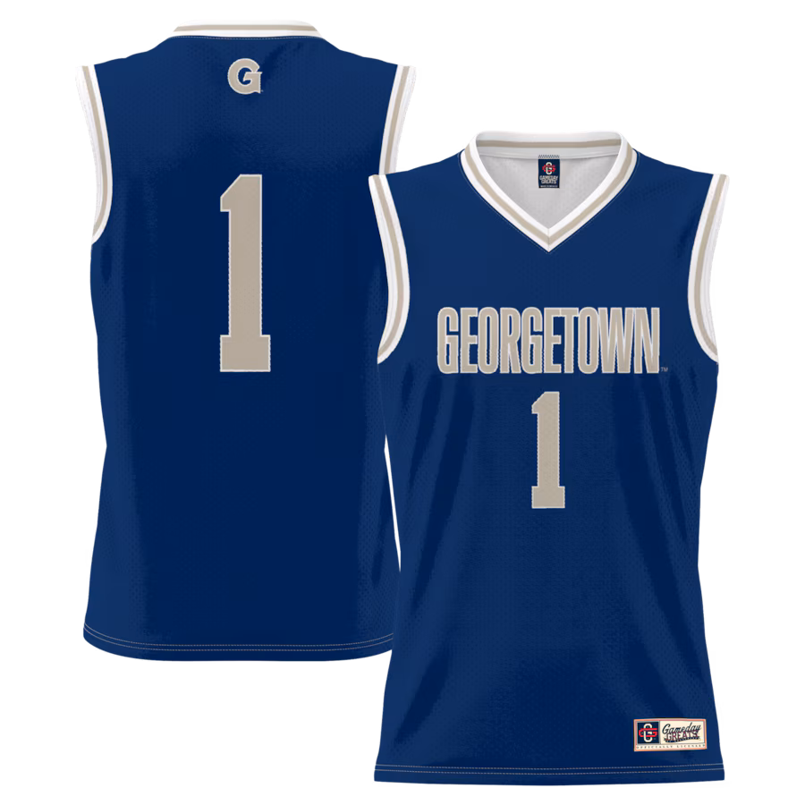 Men's GameDay Greats #1 Navy Georgetown Hoyas Lightweight Basketball Jersey - U-jersey