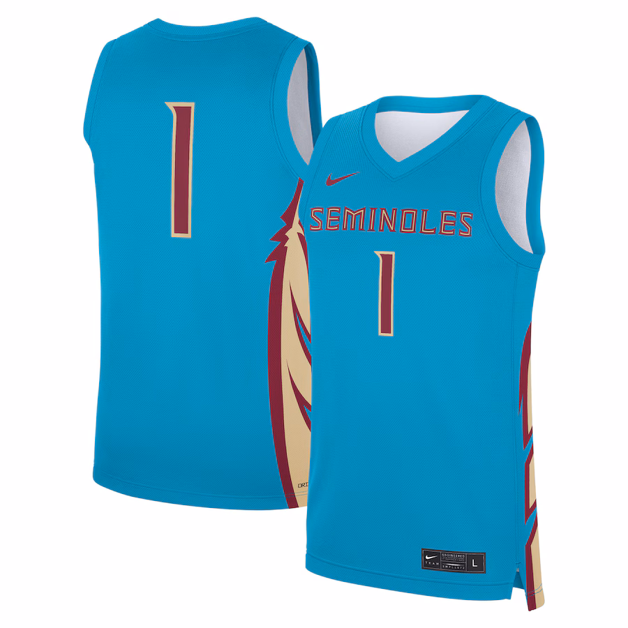Men's Nike #1 Turquoise Florida State Seminoles Alternate Replica Jersey - U-jersey