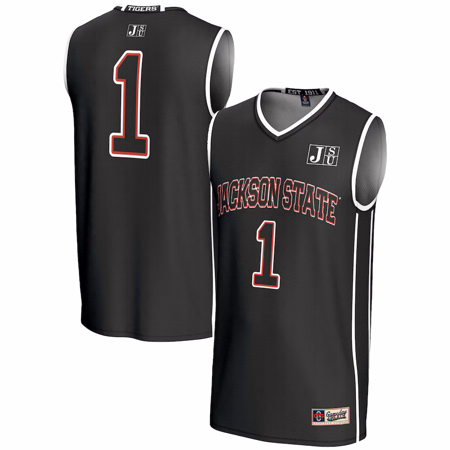 Male GameDay Greats #1  Black Jackson State Tigers  Lightweight Basketball Jersey - U-jersey