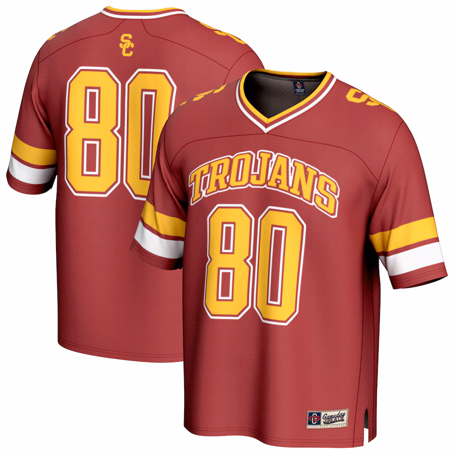 Unisex GameDay Greats #80 Cardinal USC Trojans Lightweight Collegiate Football Fashion Jersey - U-jersey
