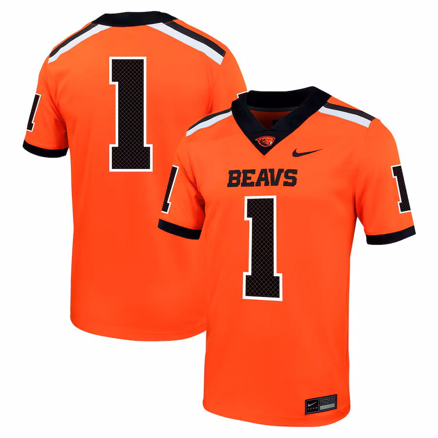 Men's Nike #1 Orange Oregon State Beavers Untouchable Football Jersey - U-jersey