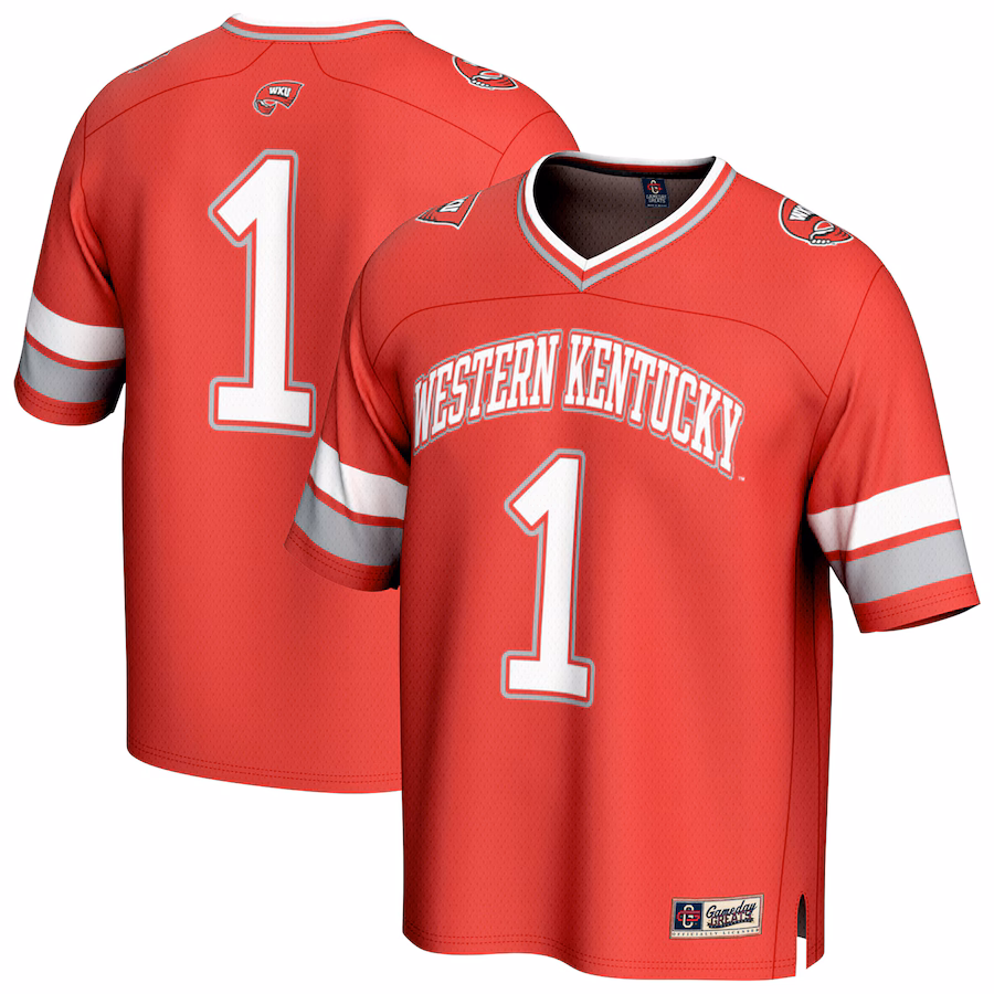 Youth GameDay Greats #1 Red Western Kentucky Hilltoppers Lightweight Collegiate Football Fashion Jersey - U-jersey