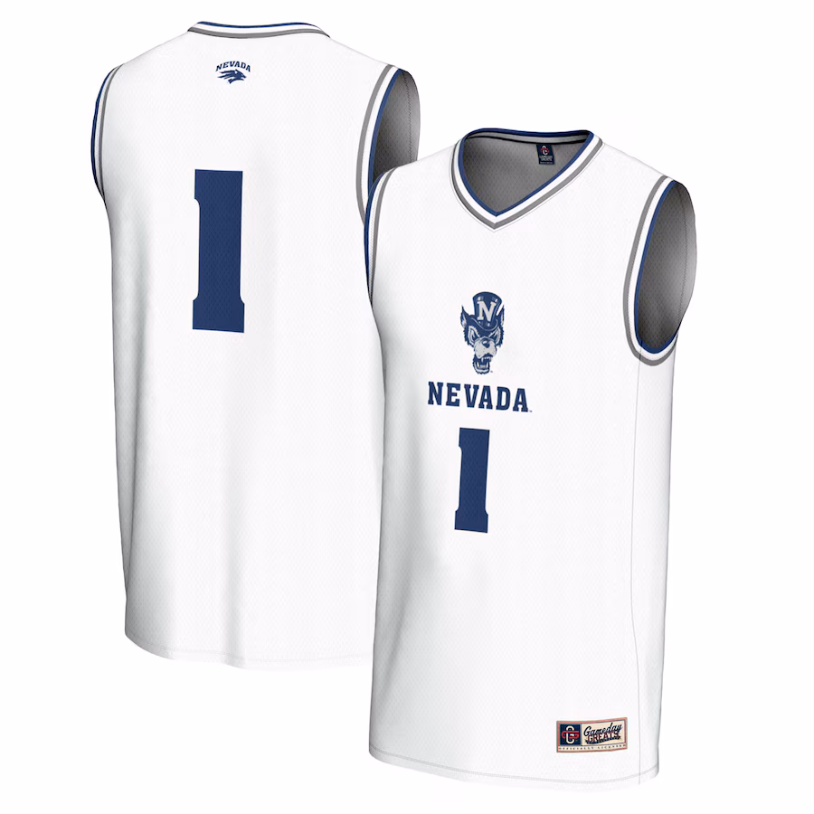 Unisex GameDay Greats #1 White Nevada Wolf Pack  Lightweight Basketball Fashion Jersey - U-jersey