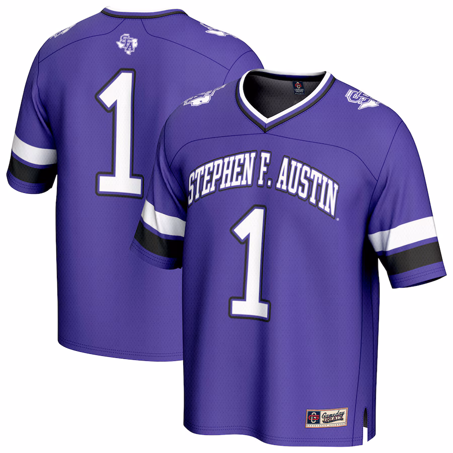 Unisex GameDay Greats #1 Purple Stephen F Austin Lumberjacks Lightweight Collegiate Football Fashion Jersey - U-jersey