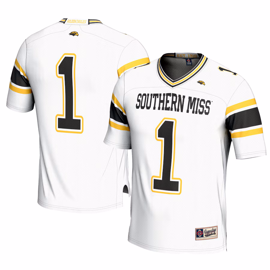 Men's GameDay Greats #1 White Southern Miss Golden Eagles Football Jersey - U-jersey