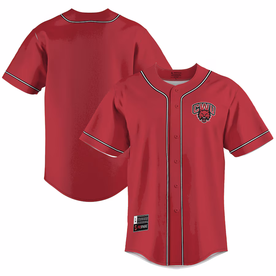 Men's GameDay Greats  Crimson Central Washington Wildcats  Lightweight Baseball Jersey - U-jersey