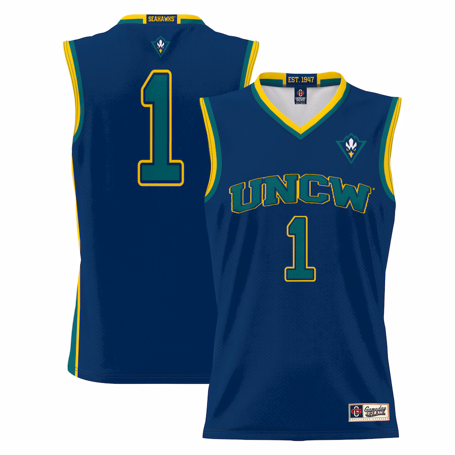 Youth GameDay Greats Navy #1 UNC Wilmington Seahawks Lightweight Basketball Jersey - U-jersey