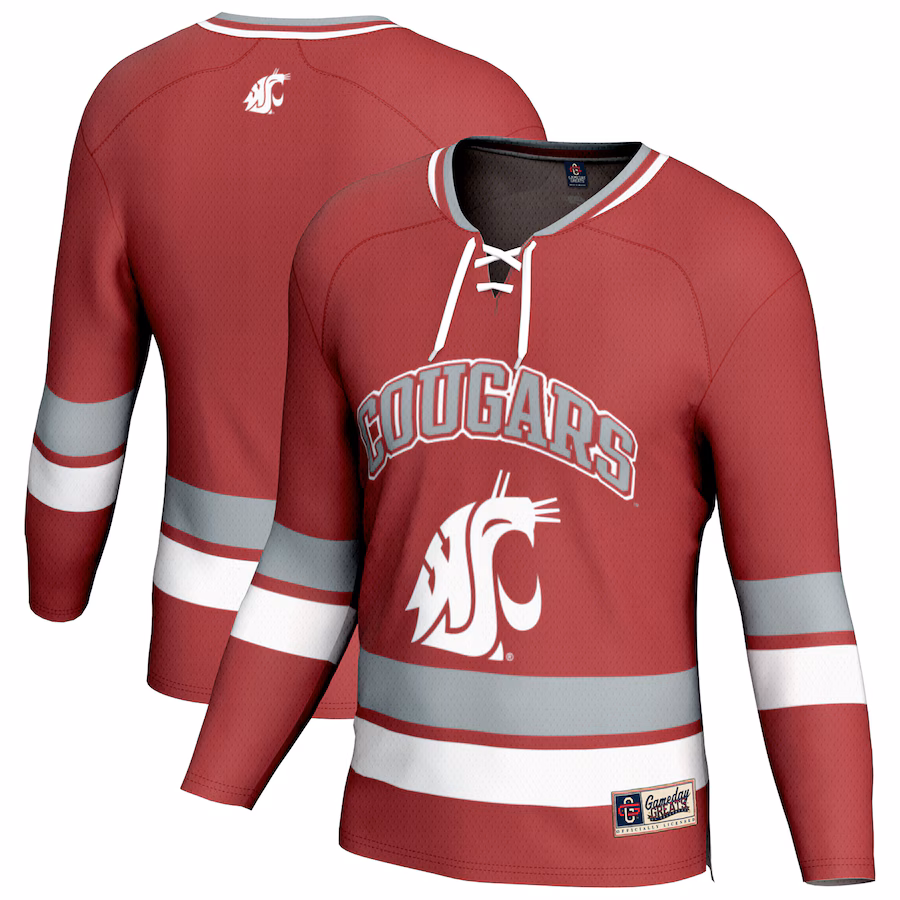 Youth GameDay Greats  Crimson Washington State Cougars Spirit Hockey Jersey - U-jersey