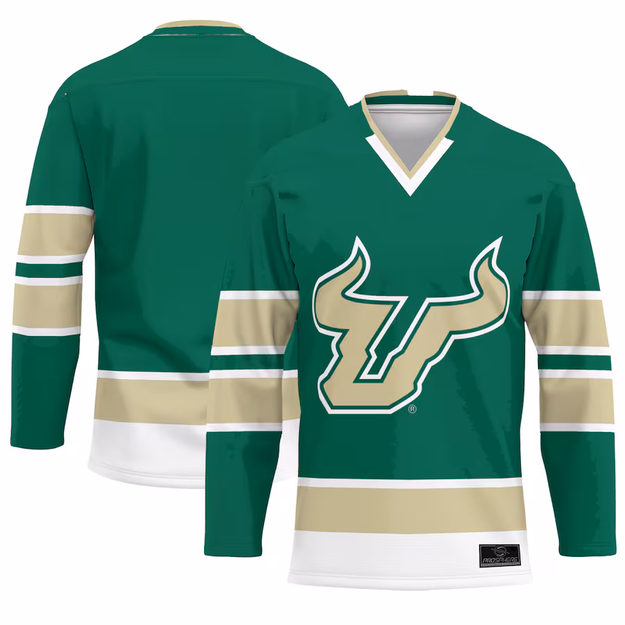 Youth ProSphere  Green South Florida Bulls  Hockey Jersey - U-jersey