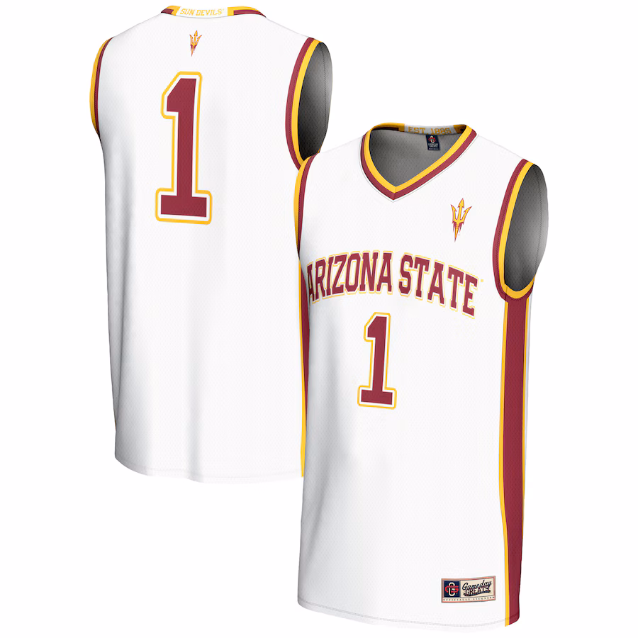 Male GameDay Greats #1  White Arizona State Sun Devils  Lightweight Basketball Jersey - U-jersey