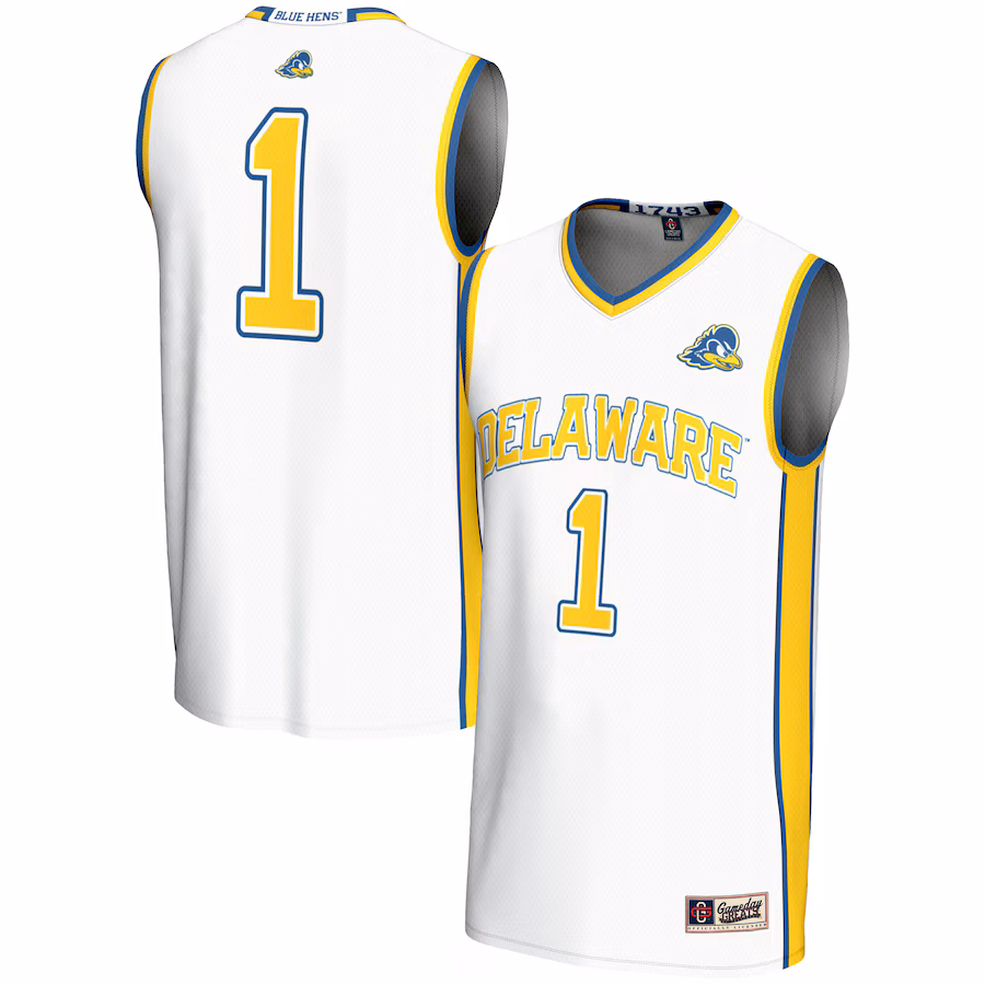 Youth GameDay Greats #1 White Delaware Fightin' Blue Hens Lightweight Basketball Jersey - U-jersey